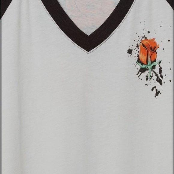 Snake Rose Classic Fit Vintage Slub V-Neck Raglan Size 2 - Picture 2 of 5